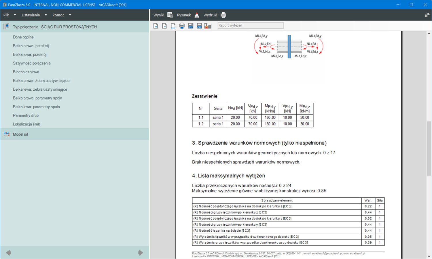 EuroZłącza ŚCIĄG RUR PROSTOKĄTNYCH + DXF | INTERsoft program CAD