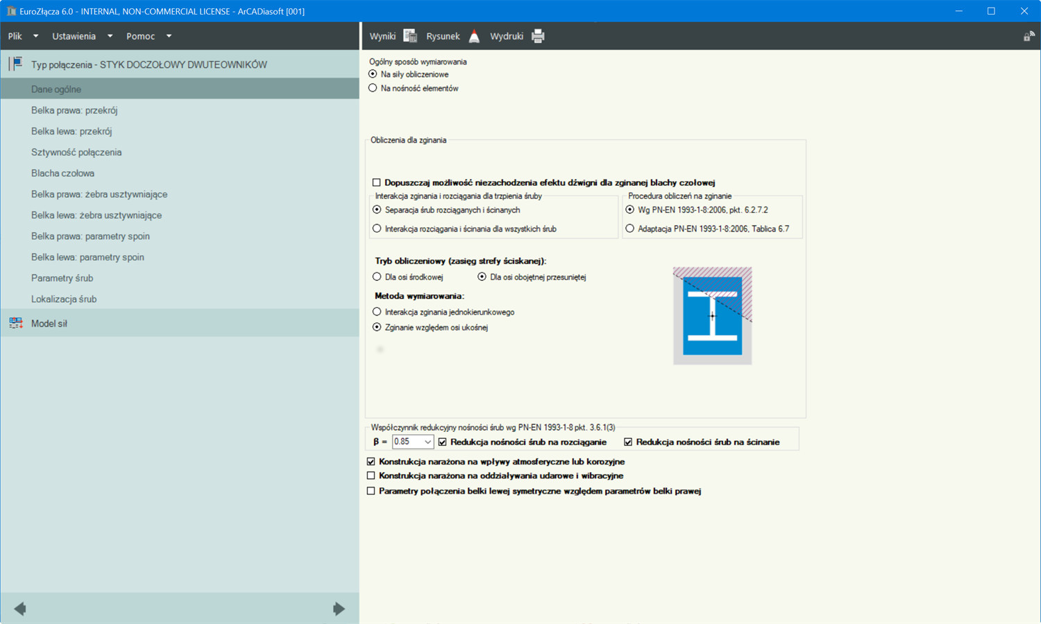 EuroZcza STYK DOCZOOWY DWUTEOWNIKW + DXF - licencja roczna | INTERsoft program CAD