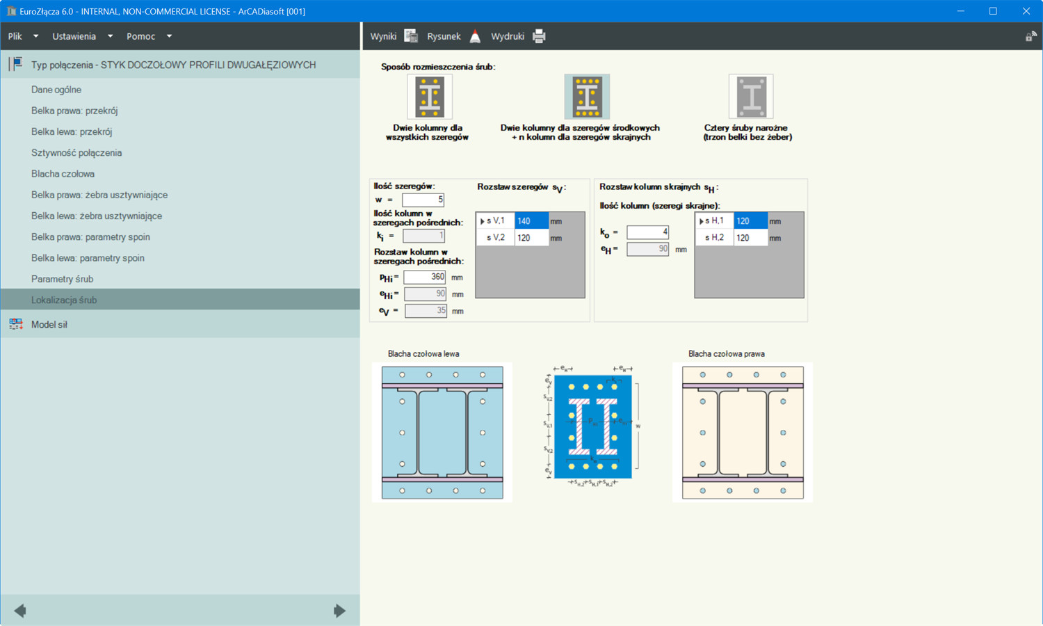 EuroZcza STYK DOCZOOWY PROFILI DWUGAZIOWYCH + DXF | INTERsoft program CAD