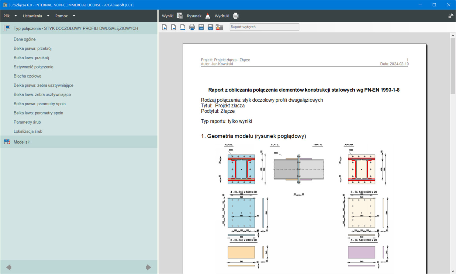 EuroZcza STYK DOCZOOWY PROFILI DWUGAZIOWYCH + DXF - licencja roczna | INTERsoft program CAD