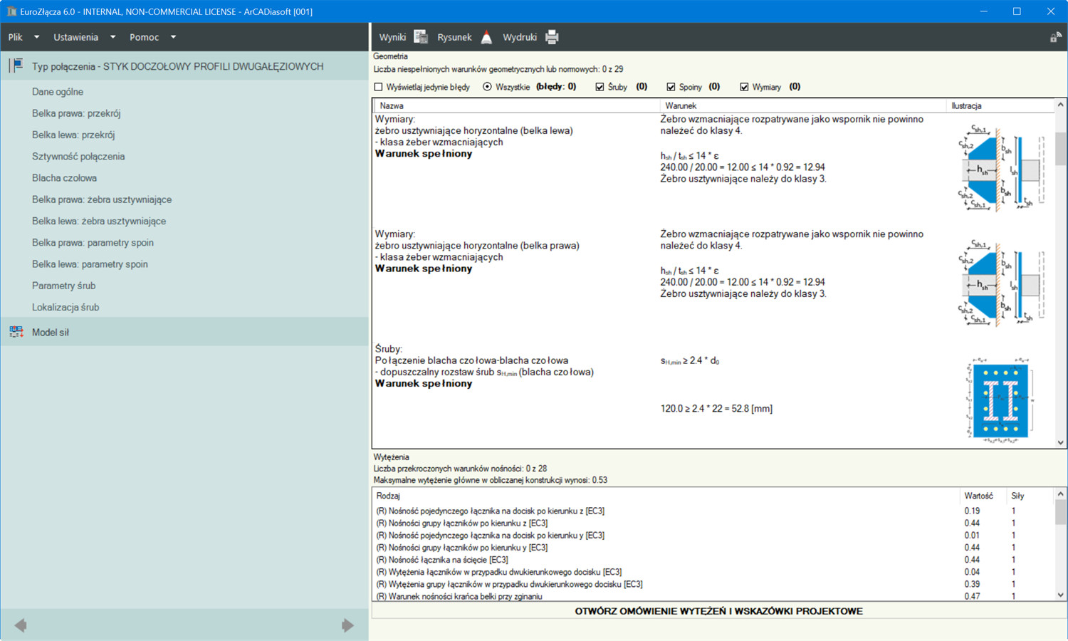 EuroZcza STYK DOCZOOWY PROFILI DWUGAZIOWYCH + DXF - licencja roczna | INTERsoft program CAD