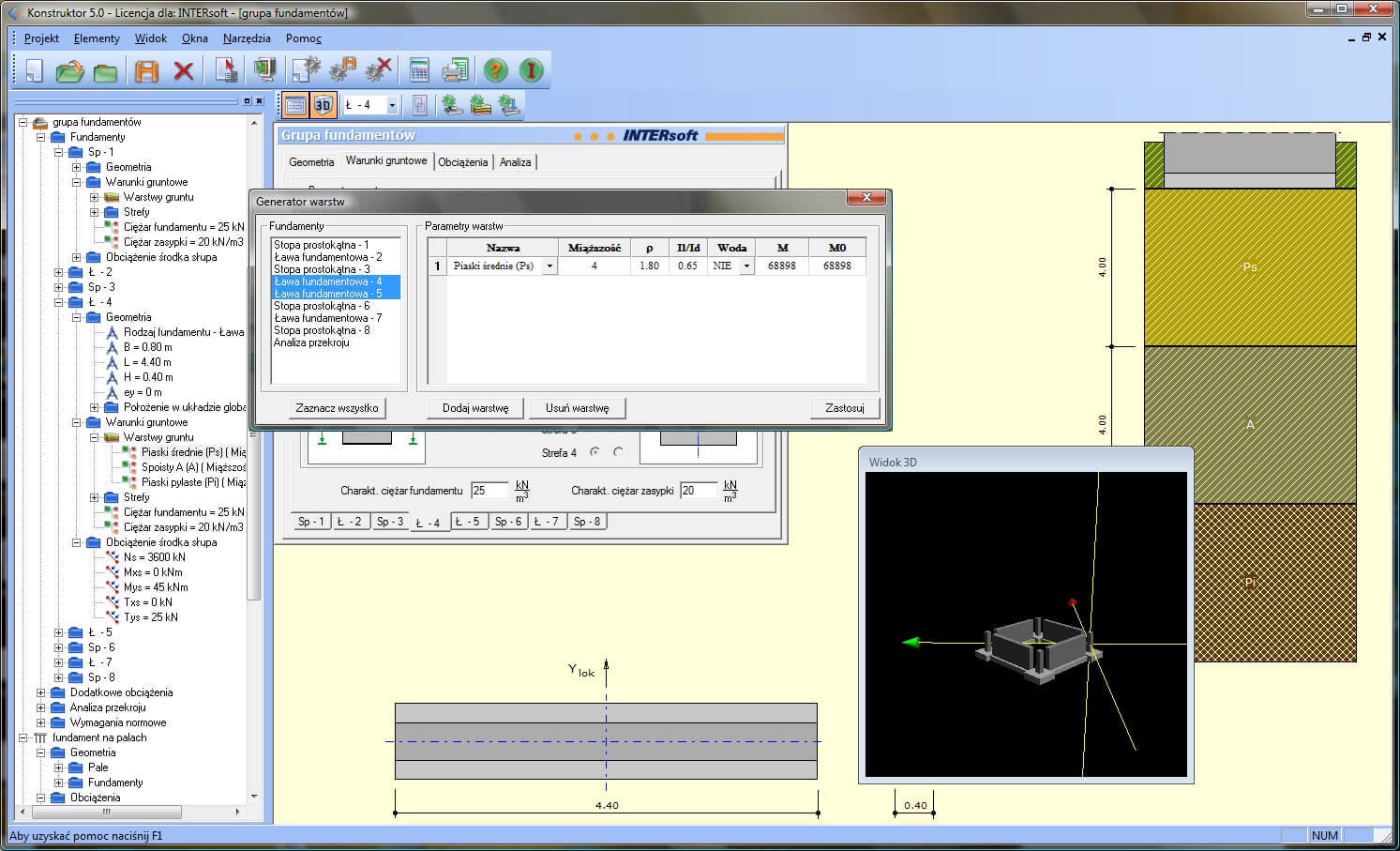 Konstruktor – Grupa fundamentw | INTERsoft program CAD