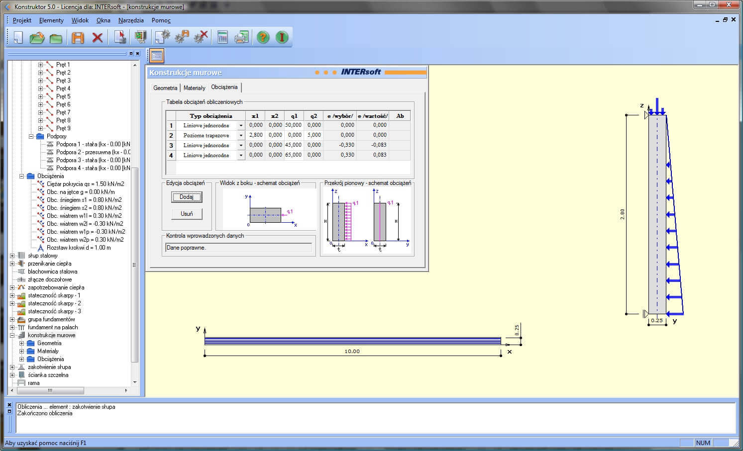 Konstruktor – Konstrukcje murowe | INTERsoft program CAD