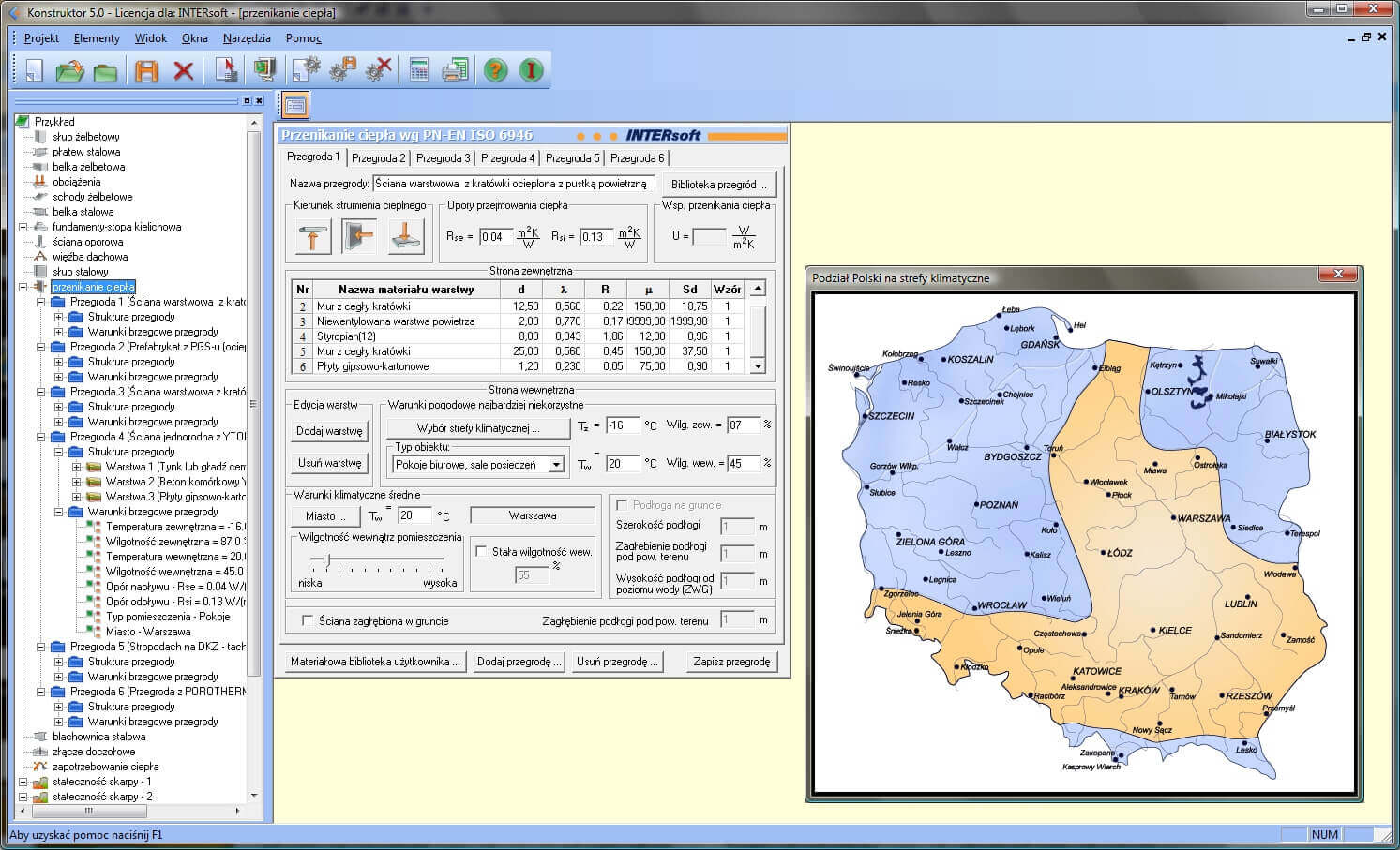 Konstruktor – Przenikanie ciepa | INTERsoft program CAD