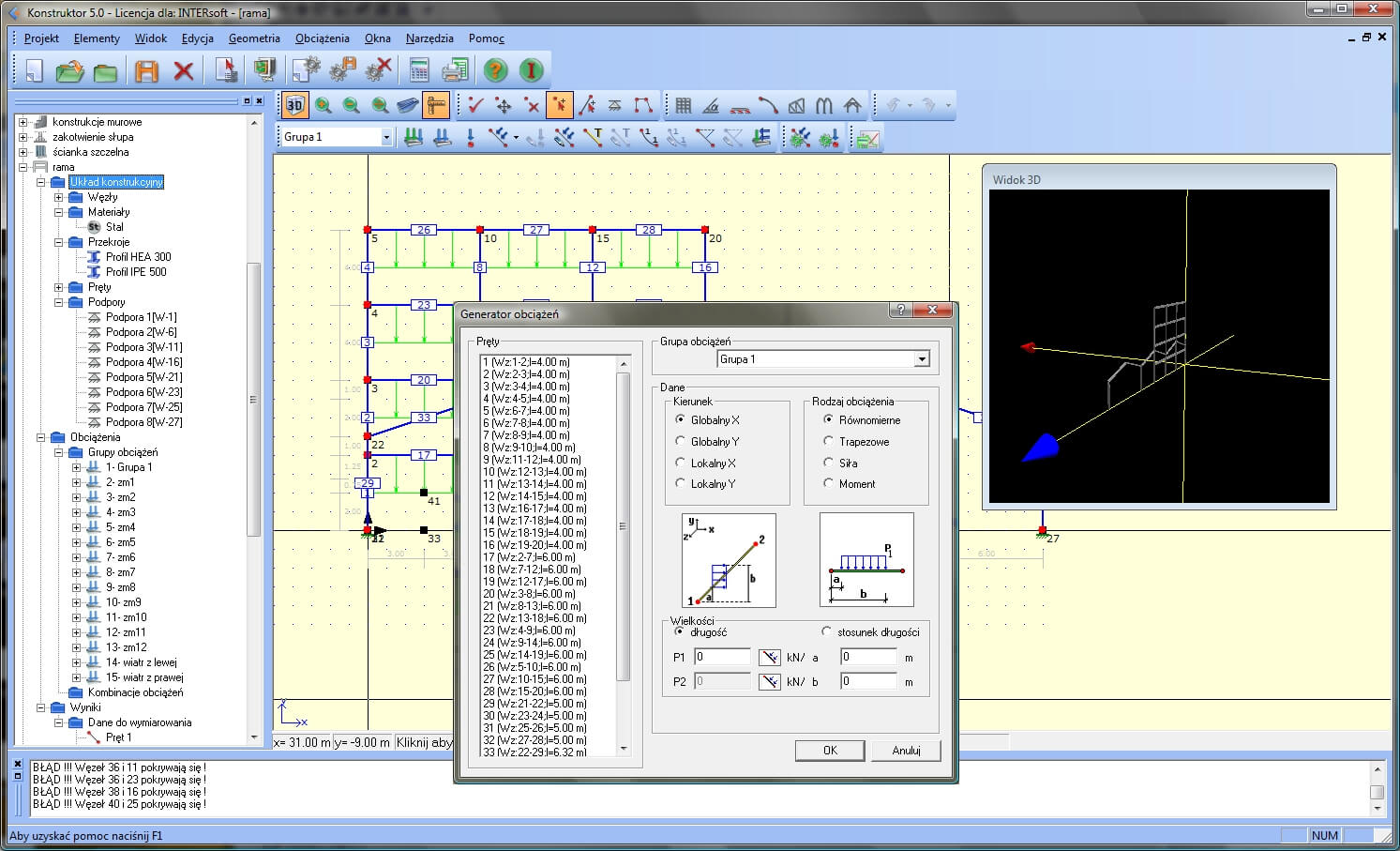 Konstruktor – Rama 2D | INTERsoft program CAD
