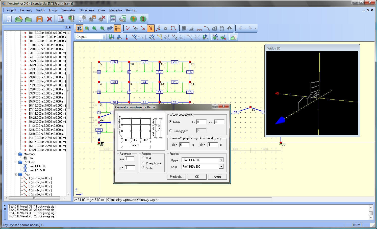 Konstruktor – Rama 2D | INTERsoft program CAD