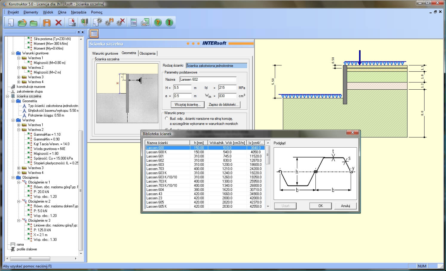 Pakiet Konstruktor – Geotechnika | INTERsoft program CAD