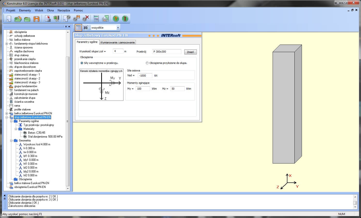 Konstruktor – Sup elbetowy Eurokod PN-EN | INTERsoft program CAD