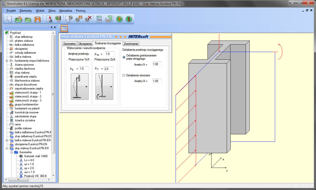 Pakiet Konstruktor – Stal PN-EN | INTERsoft program CAD