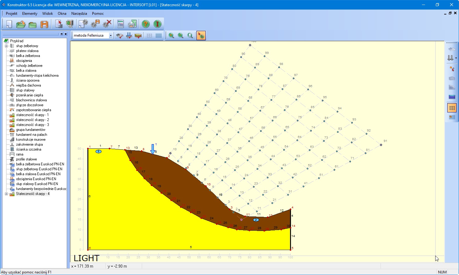 Konstruktor – Stateczność skarp i zboczy | INTERsoft program CAD