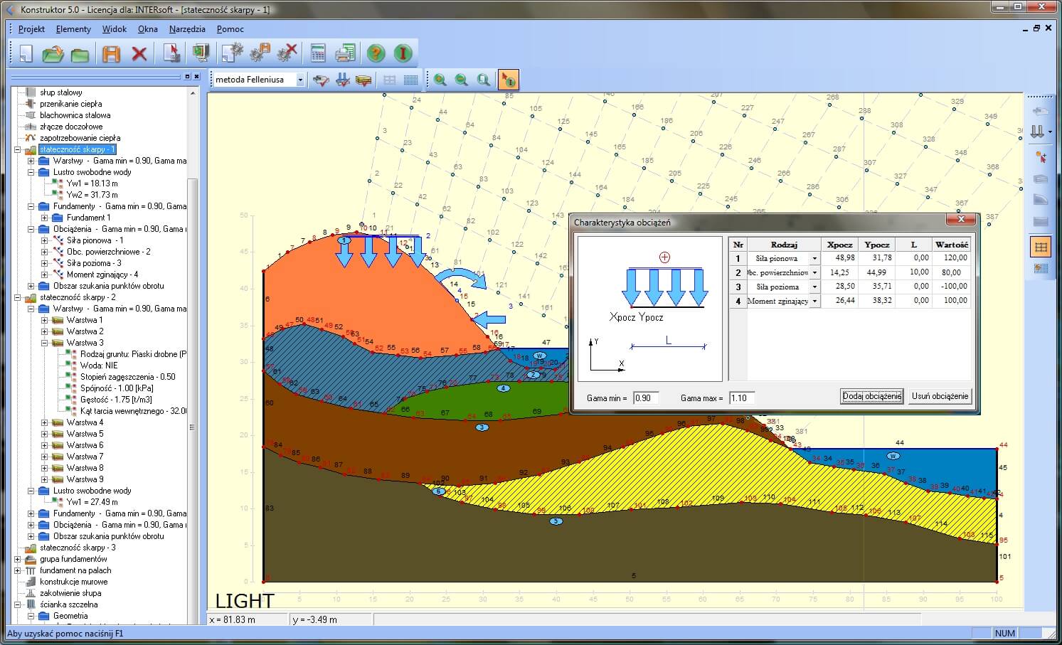 Konstruktor – Stateczno skarp i zboczy PRO | INTERsoft program CAD