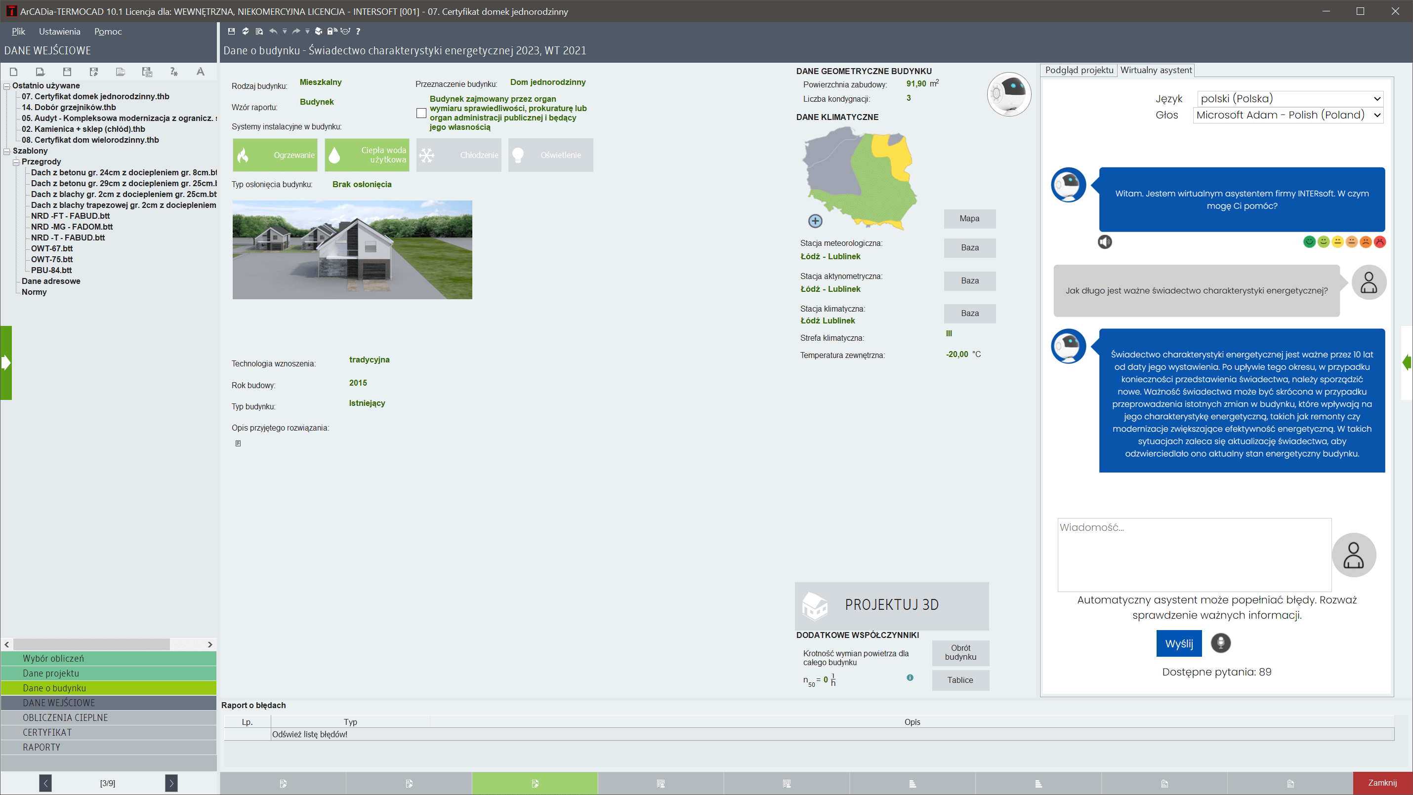 Pakiet 70 pyta do Asystenta AI dla ArCADia-TERMOCAD | INTERsoft program CAD