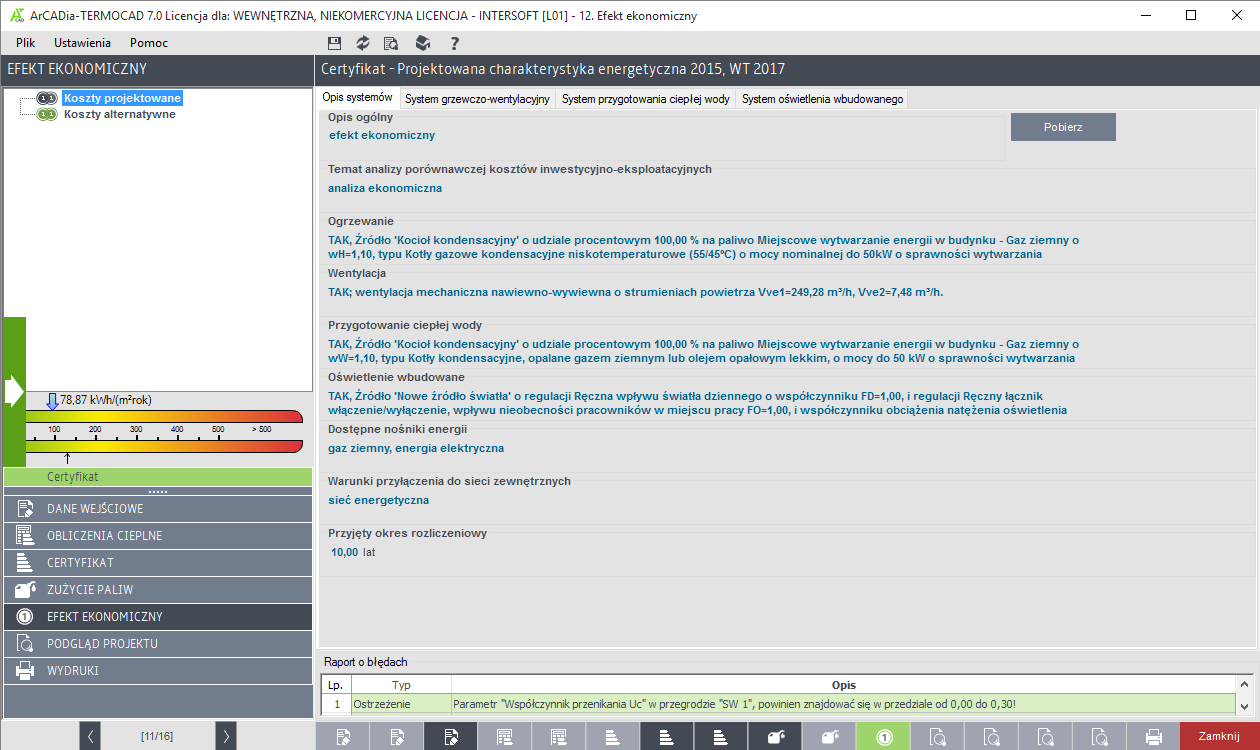 Efekt ekonomiczny | INTERsoft program CAD