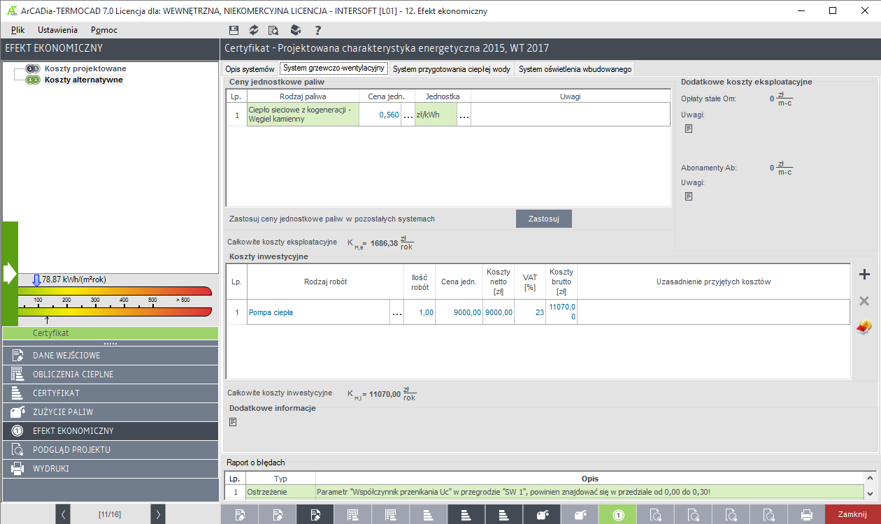 Efekt ekonomiczny | INTERsoft program CAD