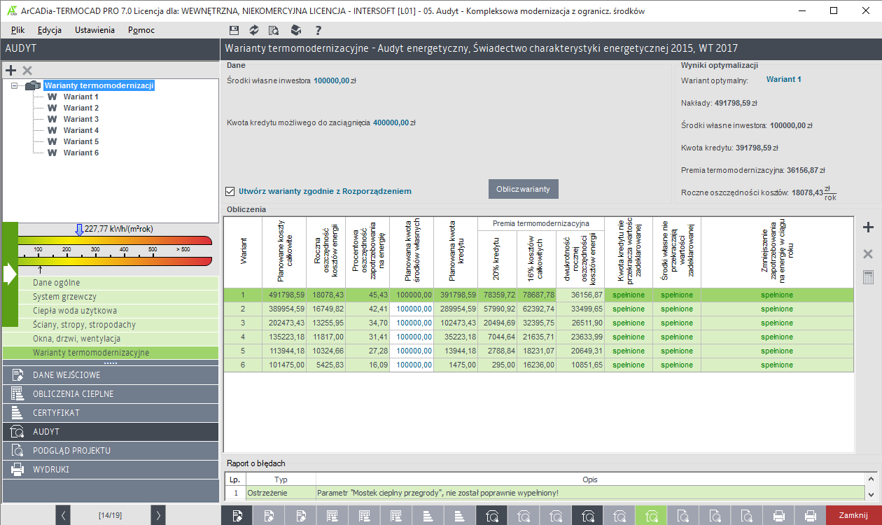 INTERsoft AUDYT ENERGETYCZNY | INTERsoft program CAD