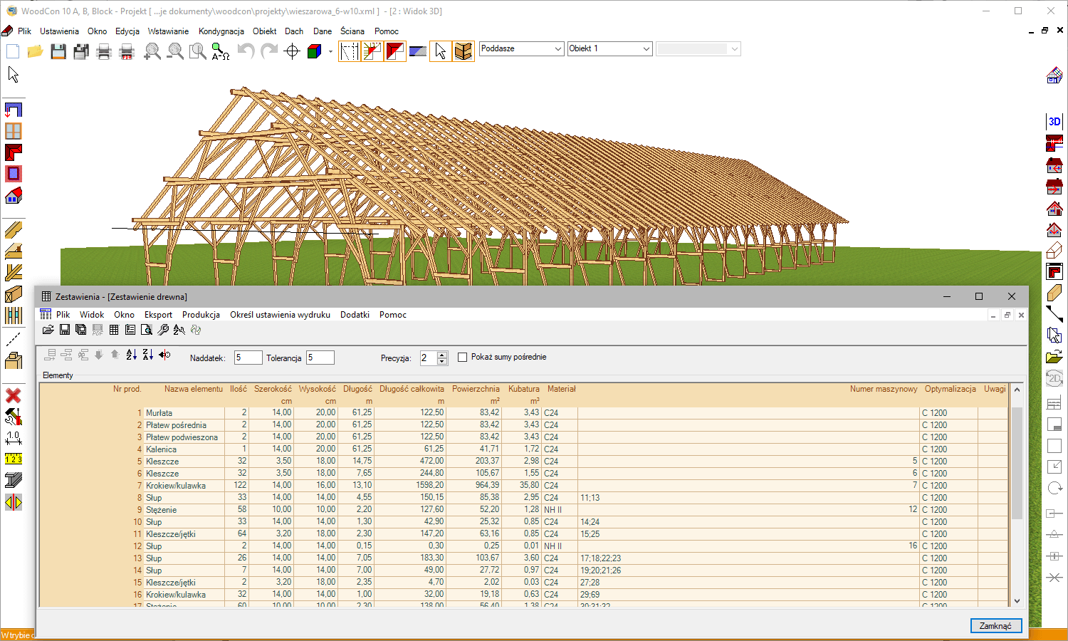 WoodCon 10 Zestawienia  | INTERsoft program CAD