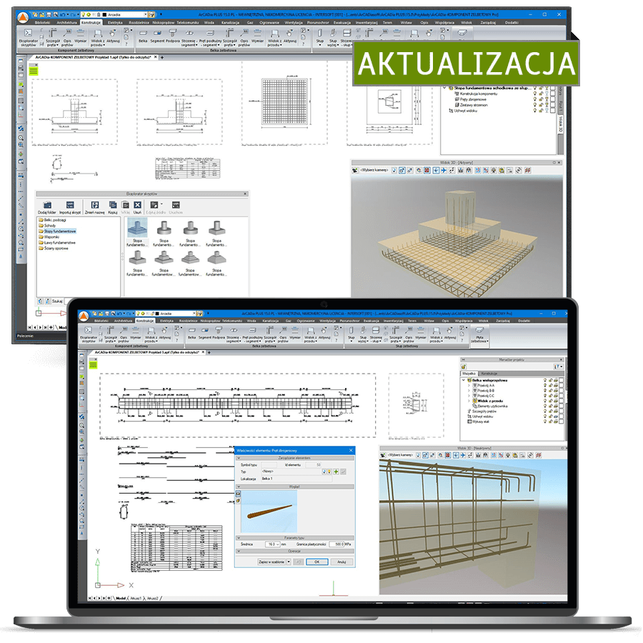 Program aktualizacja ArCADia-KOMPONENT ELBETOWY do wersji 15