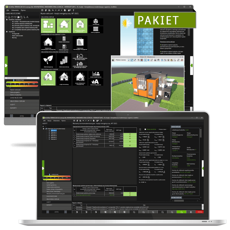 Program Pakiet  ArCADia-TERMOCAD CHE 10 + PCHE 10 + Audyt 10