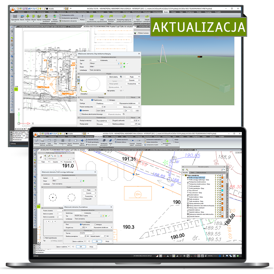 Program Aktualizacja ArCADia-SIECI TELEKOMUNIKACYJNE do z wersji 2 do 15