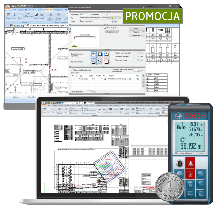 Program Dalmierz laserowy Bosch GLM 100 C Professional za 1z!