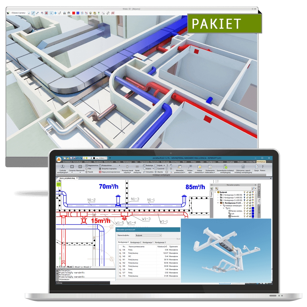 Program ArCADia BIM 14 + ArCADia-INSTALACJE WENTYLACYJNE