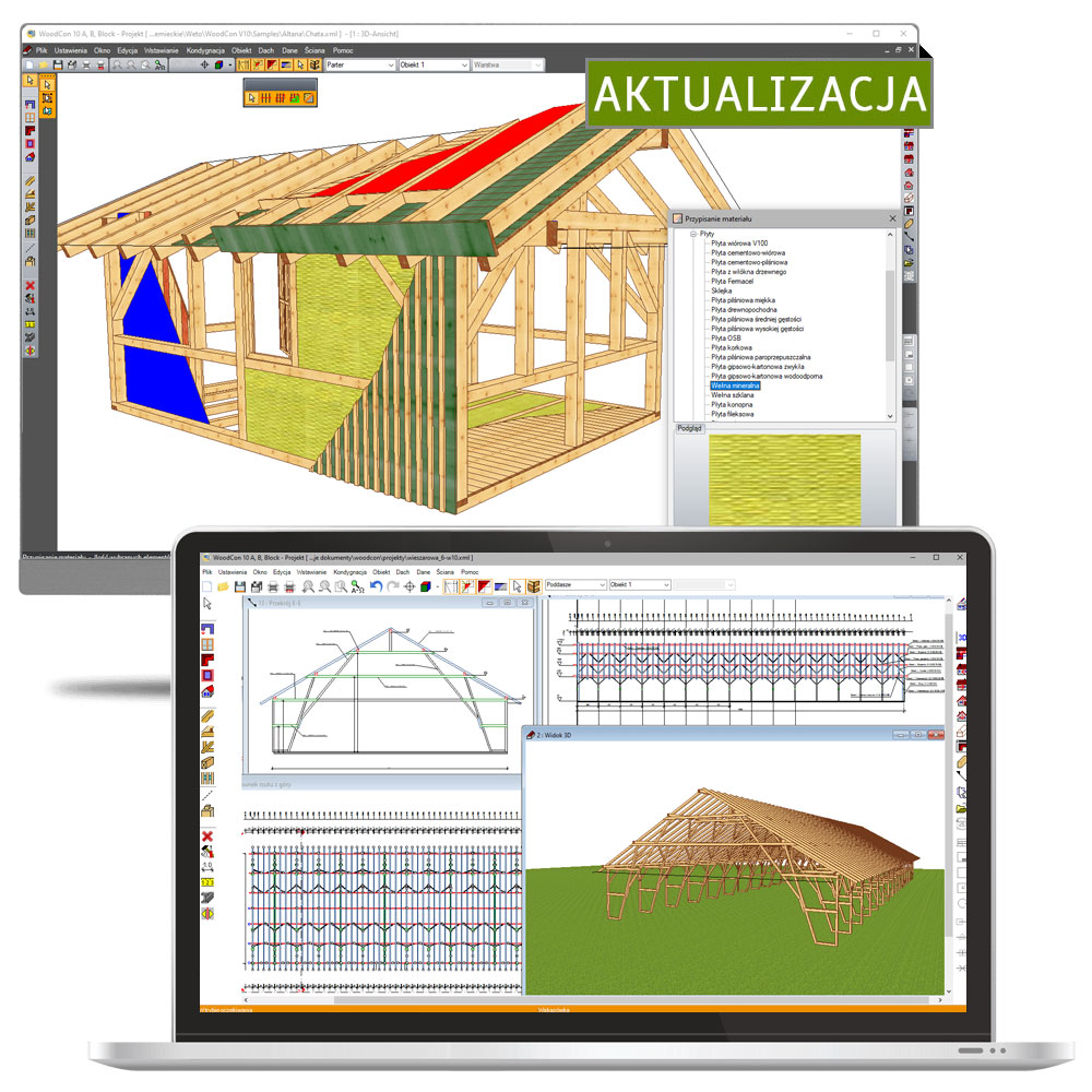Program Aktualizacja do WoodCon 10 Dach + ciana 