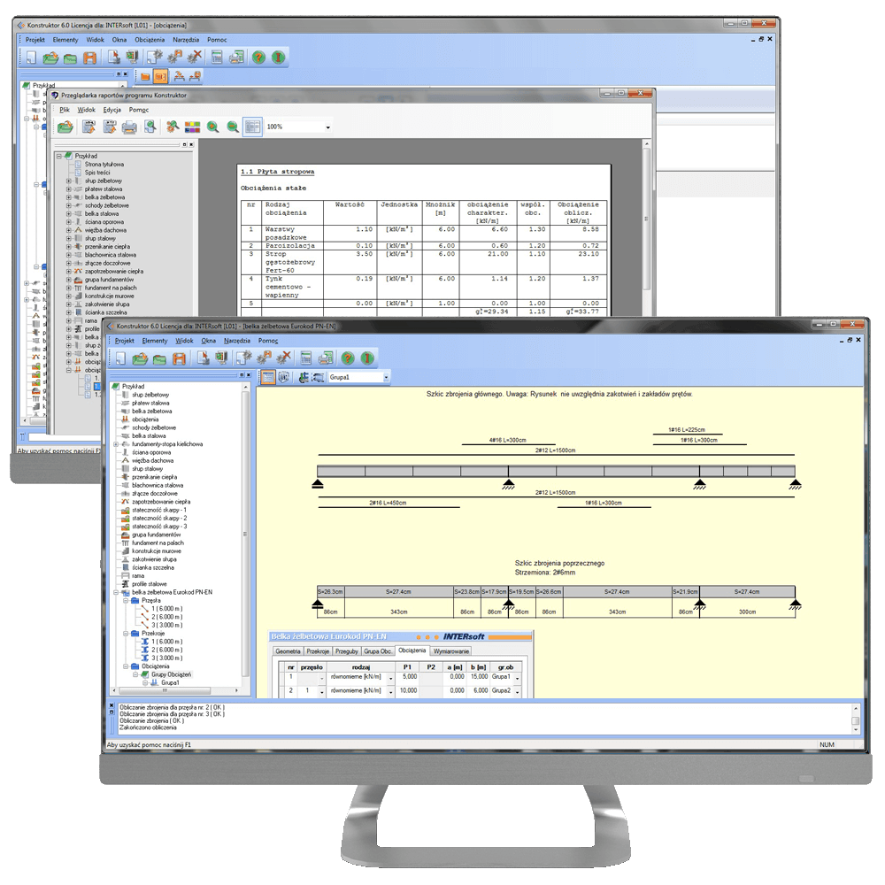 Program Konstruktor – Belka elbetowa Eurokod PN-EN 