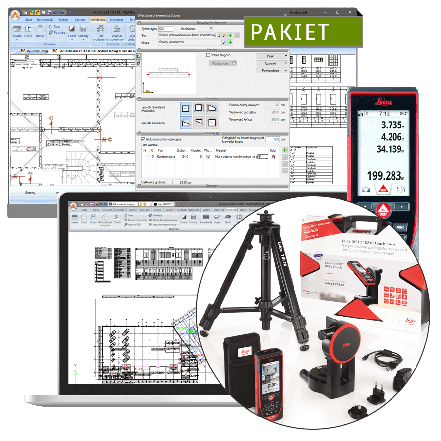 Program Pakiet EXTERIOR PACKAGE Leica DISTO™ D810 touch  + ArCADia BIM LT 14 + ArCADia-INWENTARYZATOR