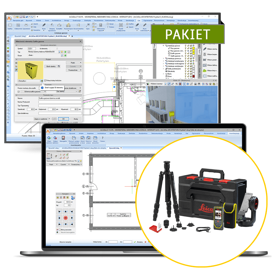 Program Pakiet Leica DISTO™ X6 zestaw P2P  + ArCADia BIM LT 15 + ArCADia-INWENTARYZATOR 15