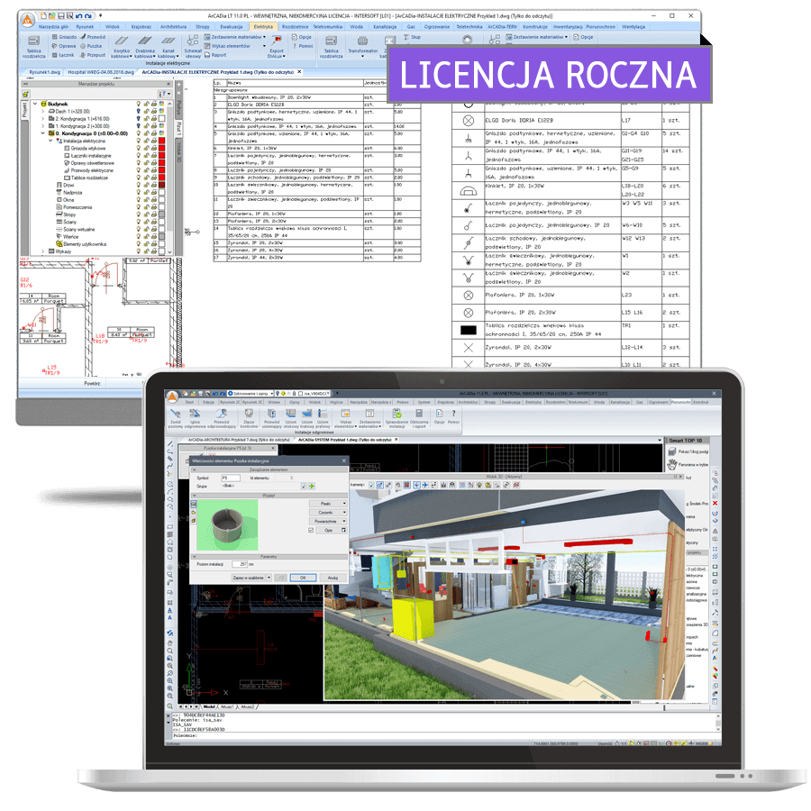 Program ArCADia-INSTALACJE ELEKTRYCZNE 15 - licencja roczna