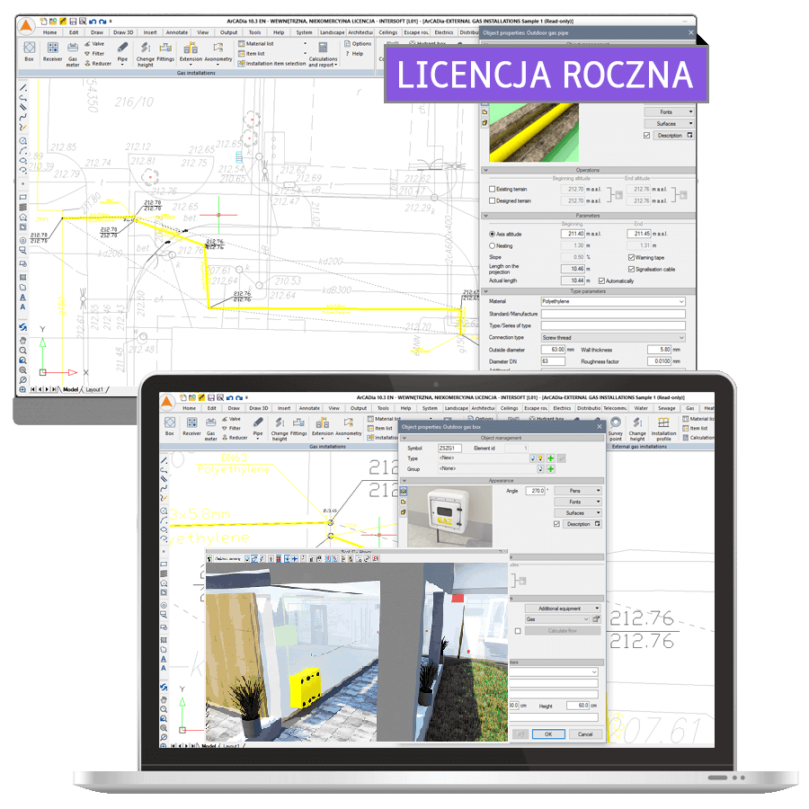 Program ArCADia-INSTALACJE GAZOWE ZEWNTRZNE 15 - lic. roczna