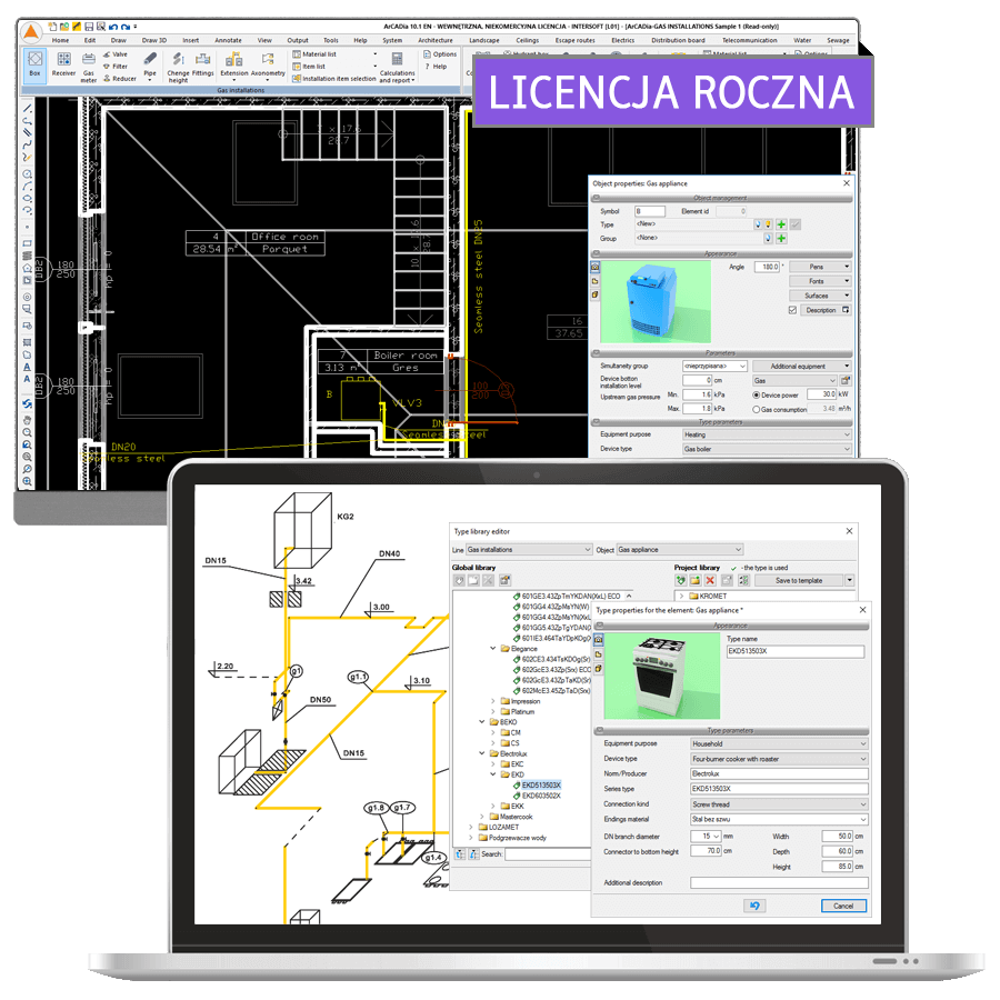Program ArCADia-INSTALACJE GAZOWE 15 - licencja roczna