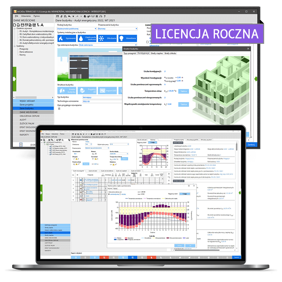 Program Klimatyzacja - zapotrzebowanie na moc chodnicz - licencja roczna