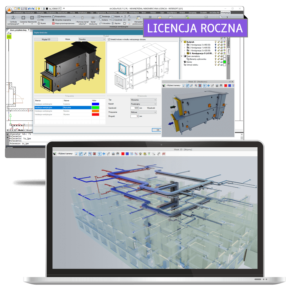 Program ArCADia-INSTALACJE WENTYLACYJNE 15 - licencja roczna