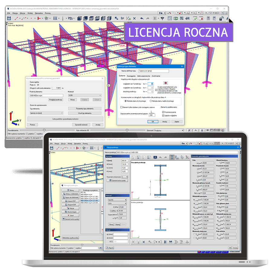 Program R3D3-EuroStal TAPERED - Profile zbiene - licencja roczna