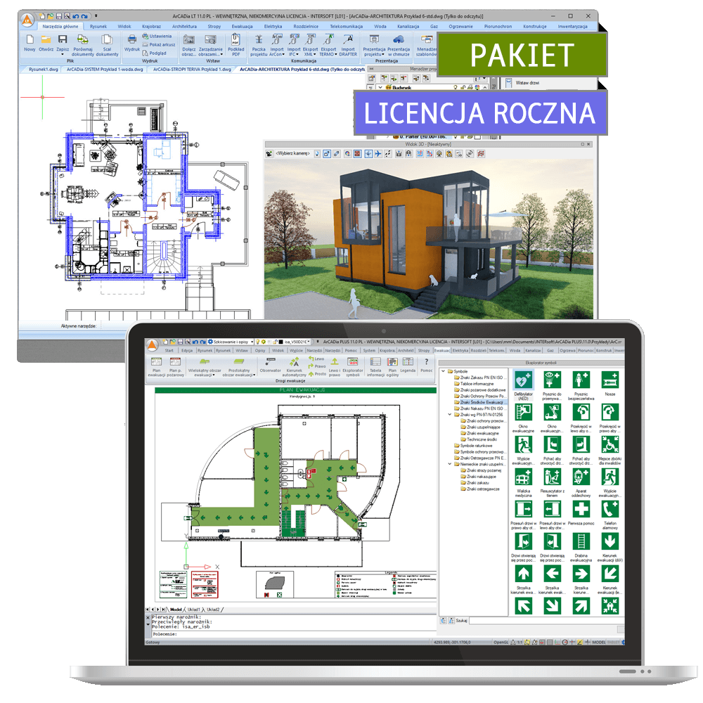 Program ArCADia BIM LT 15 + ArCADia-DROGI EWAKUACYJNE - licencja roczna