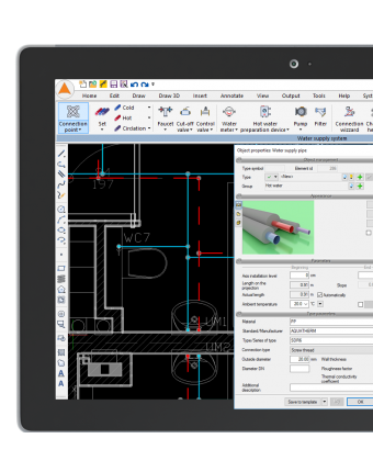 ArCADia - INSTALACJE WODOCIGOWE, projektuj instalacje sanitarne z programem ArCADia BIM