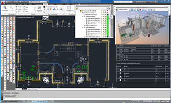 Projekt z widokiem podgldu 3D na projekt budynku z instalacjami kanalizacyjnymi