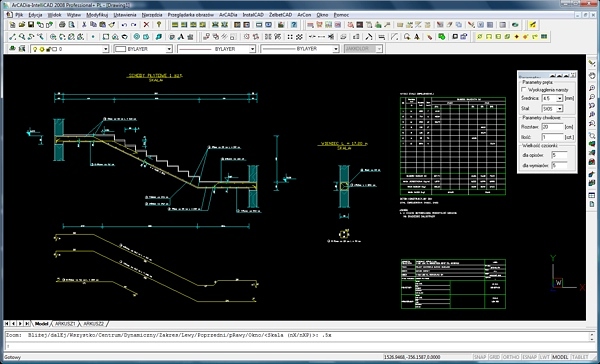 DXF-Schody pytowe elbetowe rysunek DWG