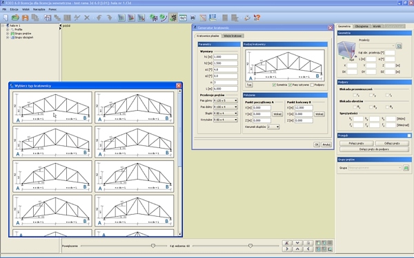 Konstrukcje stalowe: projekt hali w programie Rama 3D