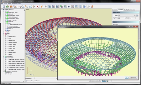 Projekt stadionu wykonany w programie Rama 3D